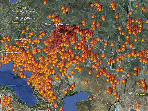 [RU RUSSIE] - Cartes des incendies autour de Moscou à l'été 2010