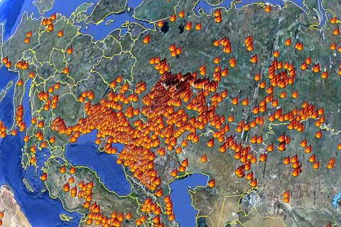 [RU RUSSIE] - Cartes des incendies de Moscou à Kiev