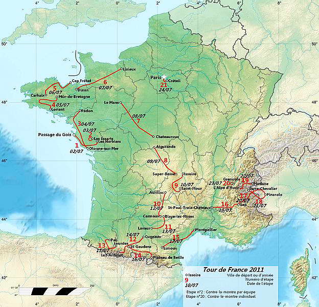 [FR - FRANCE] - Carte du tour de France 2010 et étapes